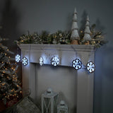 6" White Acrylic Christmas Snowflakes Tabletop Sign with LED