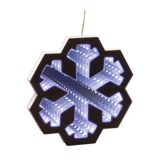 6" White Acrylic Christmas Snowflakes Tabletop Sign with LED