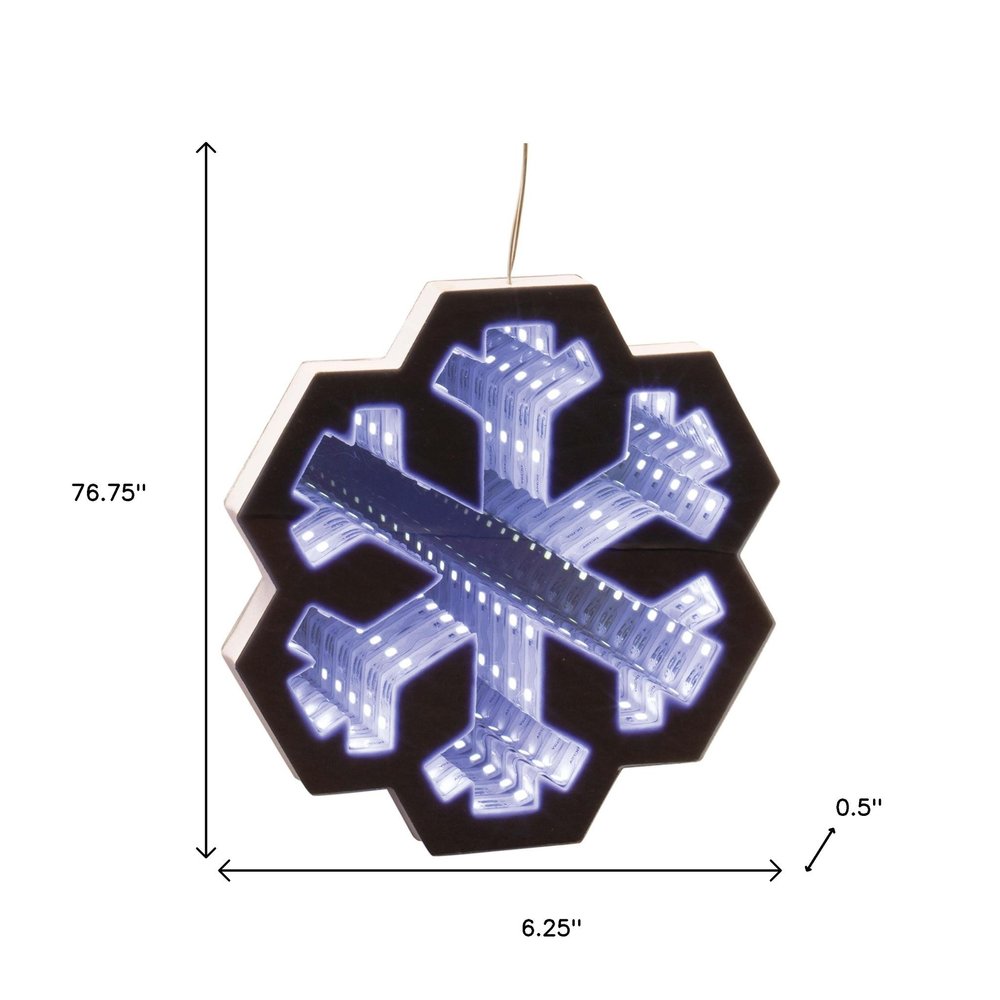6" White Acrylic Christmas Snowflakes Tabletop Sign with LED