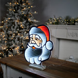16" Red And White Acrylic Christmas Santa Tabletop Sign with LED