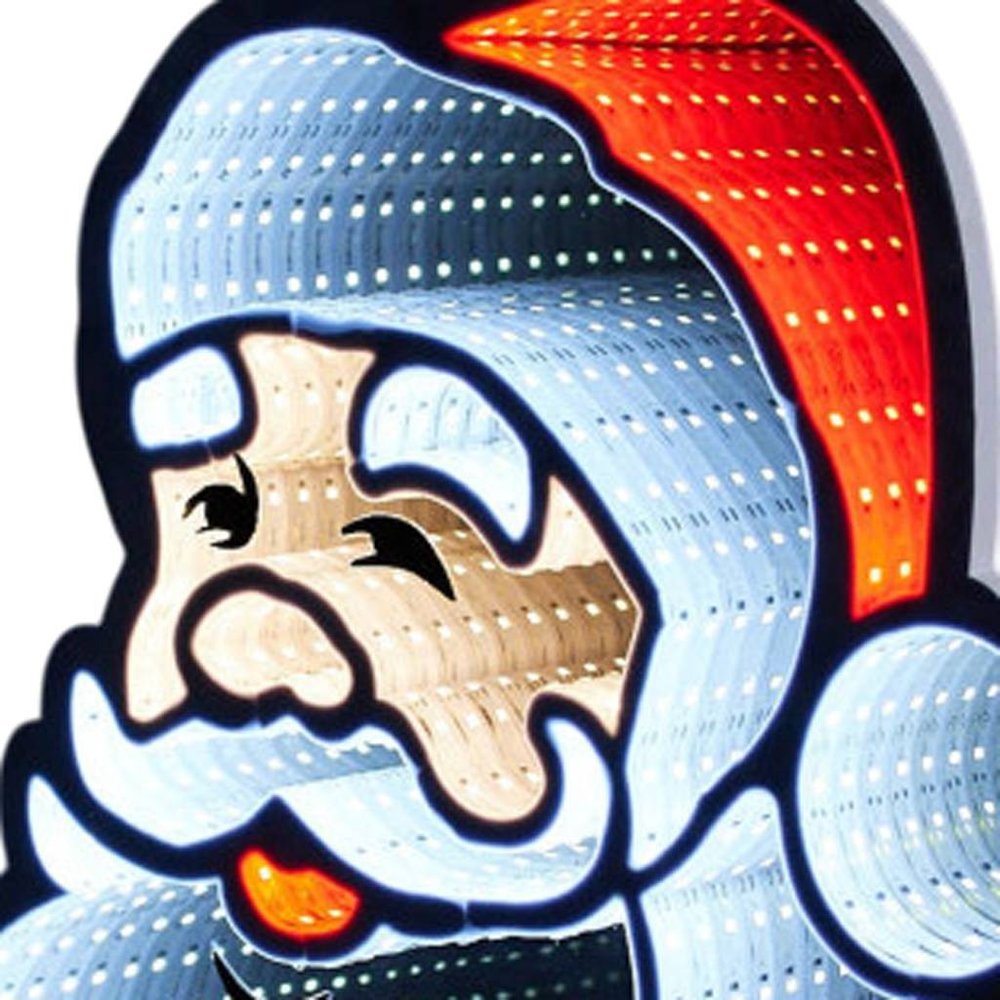 16" Red And White Acrylic Christmas Santa Tabletop Sign with LED