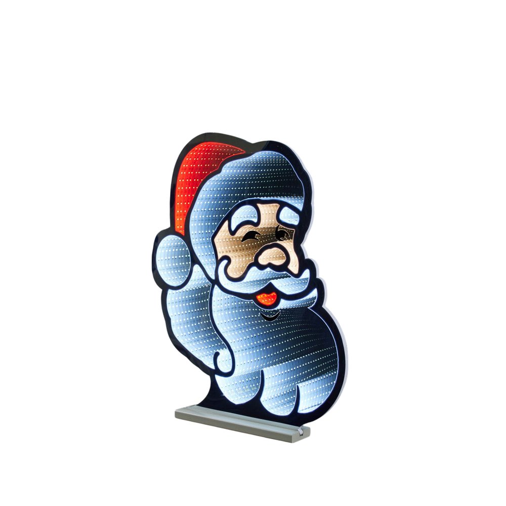 20" Red And White Acrylic Christmas Santa Tabletop Sign with LED