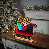 15" Green Orange And Red Acrylic Christmas Tabletop Sign with LED