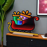 18" Green Orange And Red Acrylic Christmas Tabletop Sign with LED