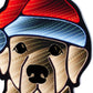 17" Beige And Red Acrylic Dog Christmas Tabletop Sign with LED