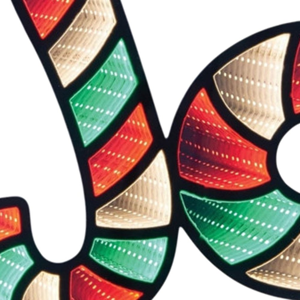 13" Red Green And White Acrylic Christmas Tabletop Sign with LED