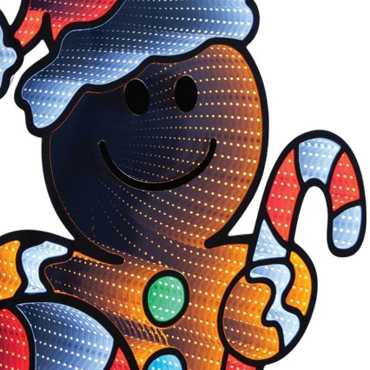 31" Brown And White Acrylic Christmas Tabletop Sign with LED