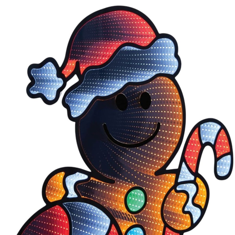 31" Brown And White Acrylic Christmas Tabletop Sign with LED