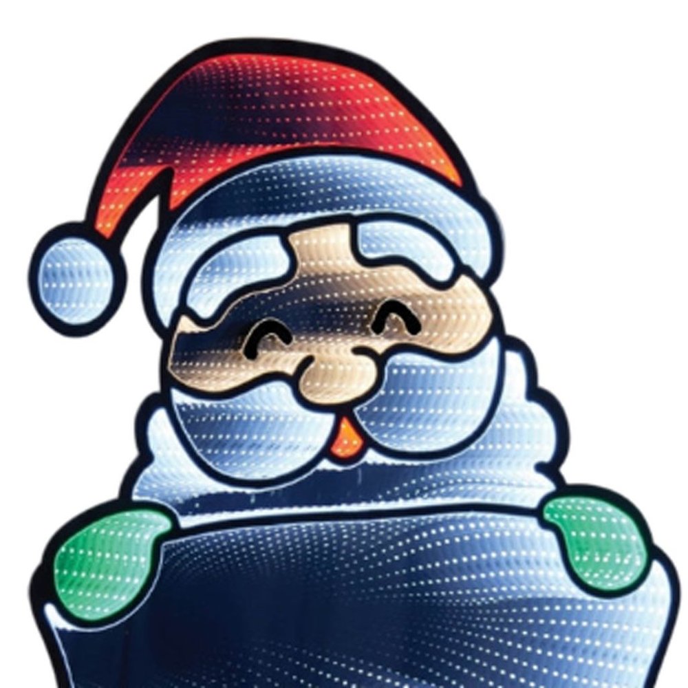 35" Red And White Acrylic Christmas Santa Tabletop Sign with LED