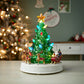 11" Red And Brown Plastic Trees Christmas Christmas Tree Tabletop Sculpture with LED