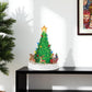 11" Red And Brown Plastic Trees Christmas Christmas Tree Tabletop Sculpture with LED