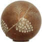 Set of Two Brown And Gray Glass Pinecone Tabletop Sculpture with LED