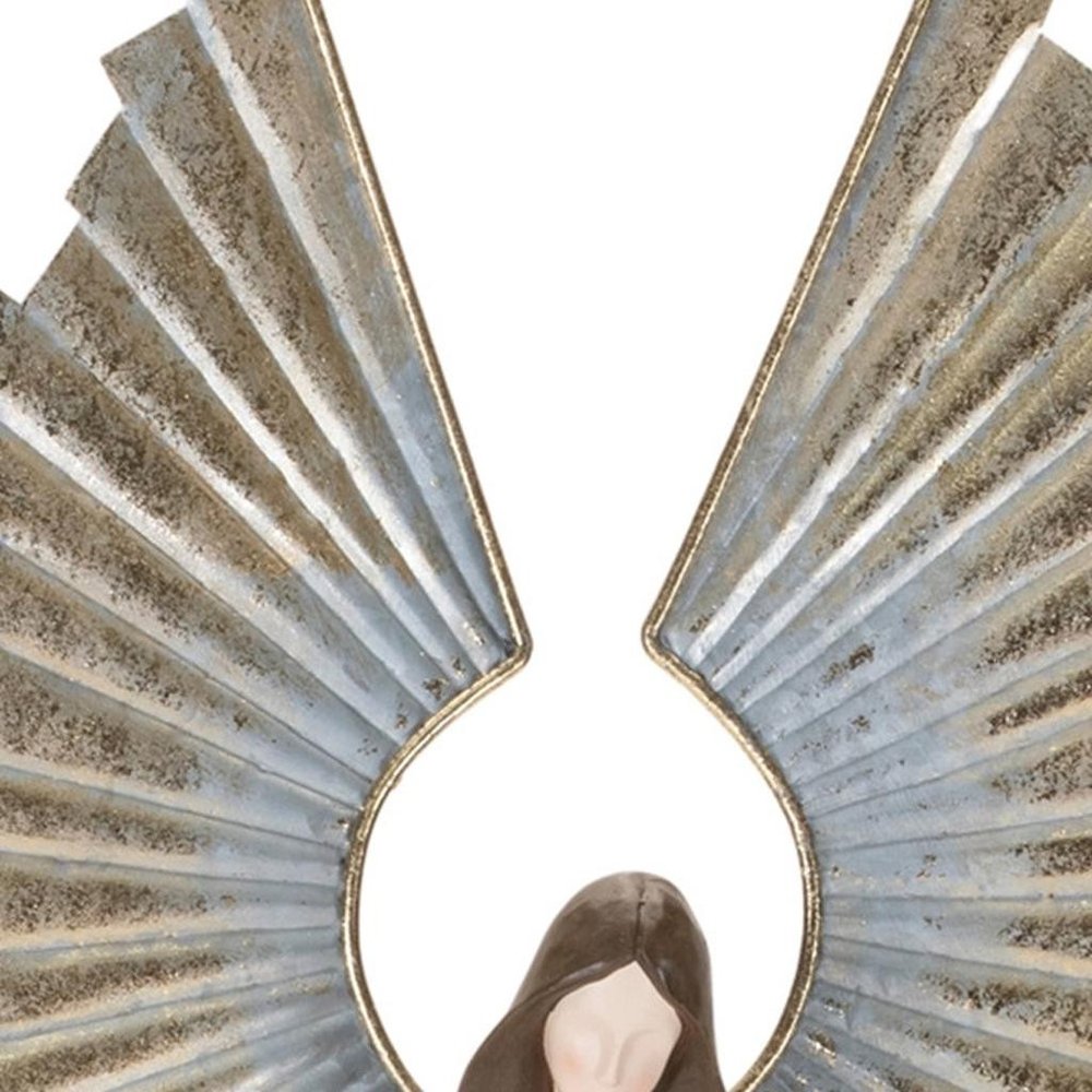 25" White And Gold Polyresin Angel Christmas Tabletop Sculpture