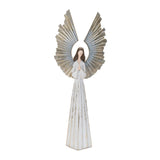 36" White And Gold Polyresin Angel Christmas Tabletop Sculpture