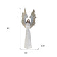 36" White And Gold Polyresin Angel Christmas Tabletop Sculpture