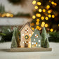 5" Gray Green And White Resin House Tabletop Sculpture with LED