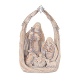 8" Beige And Gray Resin Christmas Tabletop Sculpture
