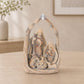 8" Beige And Gray Resin Christmas Tabletop Sculpture