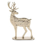Set of Two Gold Aluminum Deer Christmas Figurine
