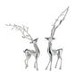 Set of Two Silver Aluminum Deer Tabletop Sculpture