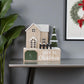 12" Beige Green And White Christmas Tabletop Sign with LED
