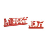 Set of Two Red And White Christmas Tabletop Sign with LED