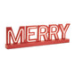 Set of Two Red And White Christmas Tabletop Sign with LED