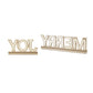 Set of Two Beige And White Christmas Tabletop Sign with LED