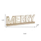 Set of Two Beige And White Christmas Tabletop Sign with LED