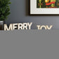 Set of Two Beige And White Christmas Tabletop Sign with LED