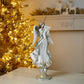21" White And Gold Resin Angel Christmas Tabletop Sculpture