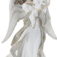 21" White And Gold Resin Angel Christmas Tabletop Sculpture