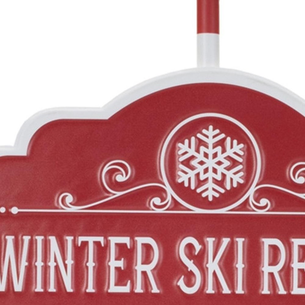 34" Red Blue And Green Iron Dog Tabletop Sign