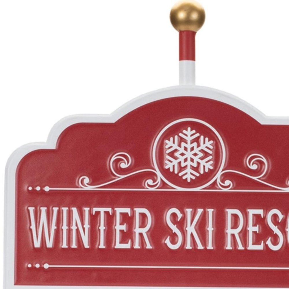 34" Red Blue And Green Iron Dog Tabletop Sign