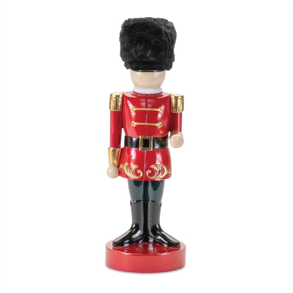 12" Black And Red Polyresin Christmas Nutcracker Figurine