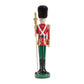 19" Black Red And Green Resin Christmas Nutcracker Tabletop Sculpture