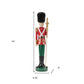 19" Black Red And Green Resin Christmas Nutcracker Tabletop Sculpture