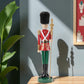 19" Black Red And Green Resin Christmas Nutcracker Tabletop Sculpture