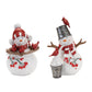 Set of Two White Red And Silver Polyresin Christmas Snowman Figurine