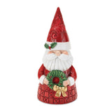 9" Red White And Green Polyresin Christmas Santa Figurine