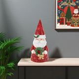 9" Red White And Green Polyresin Christmas Santa Figurine