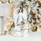 16" White And Brown Polyresin Angel Christmas Tabletop Sculpture