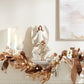 16" White And Brown Polyresin Angel Christmas Tabletop Sculpture