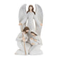 16" White And Brown Polyresin Angel Christmas Tabletop Sculpture