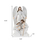 16" White And Brown Polyresin Angel Christmas Tabletop Sculpture