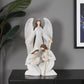 16" White And Brown Polyresin Angel Christmas Tabletop Sculpture