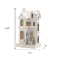 22" White And Green Wood Tabletop Sculpture with LED