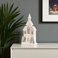 22" White And Green Wood Tabletop Sculpture with LED