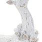 Set of Two White Polyresin Deer Christmas Figurine
