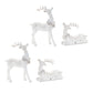 Set of Two White Polyresin Deer Christmas Figurine